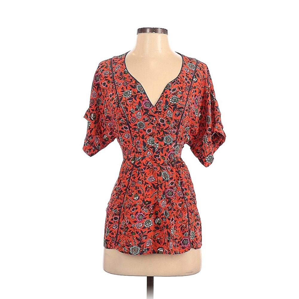 Maeve Short Sleeve Silk Top Size XS